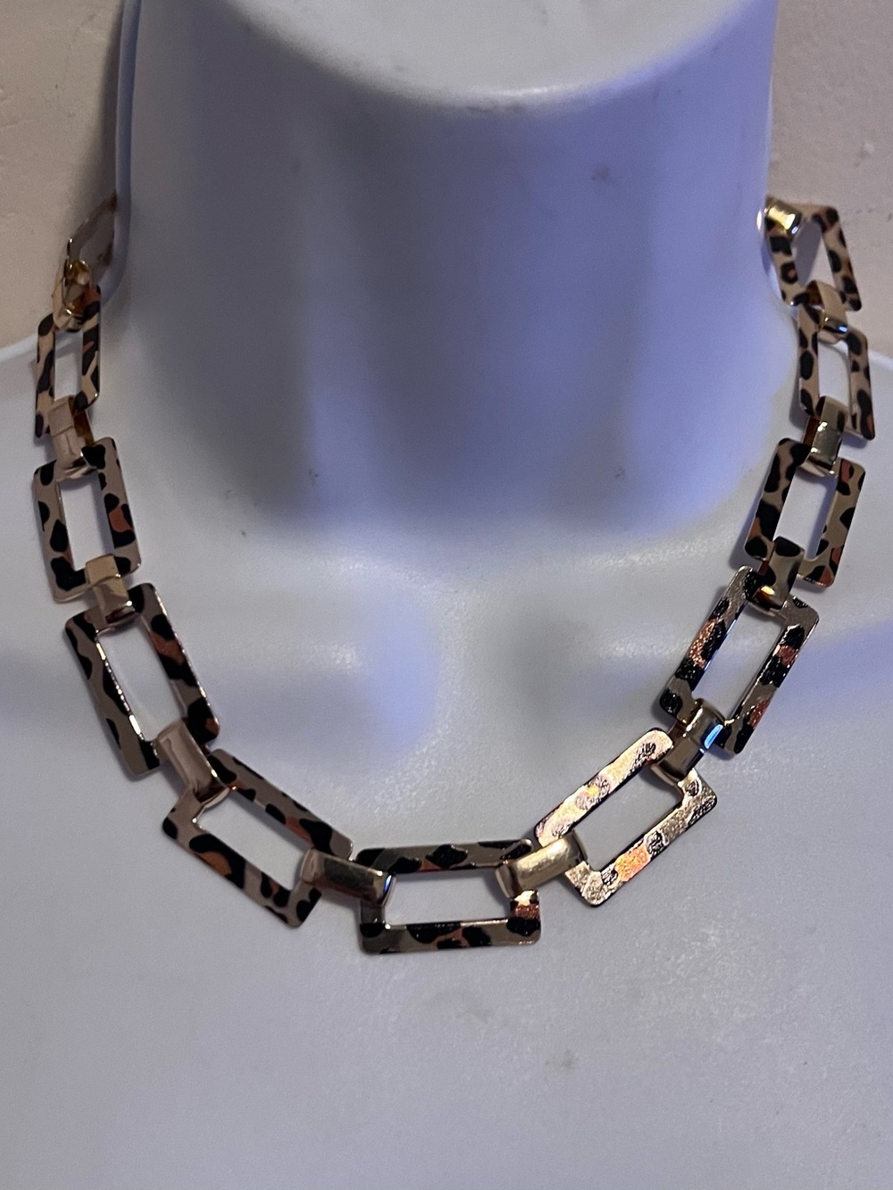 Leopard Print Link Necklace - Women Jewelry